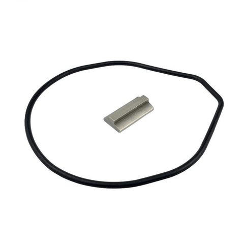 photo of jlm marine water pump impeller kit for honda 75-90-100 hp 06192-zy9-h00 with black o-ring and rectangular metal impeller with beveled edge
