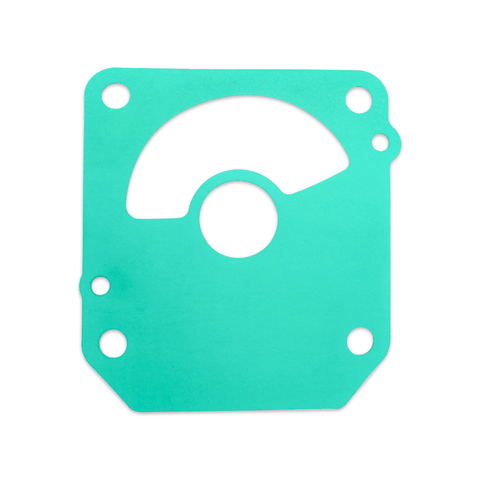 photo jlm marine water pump impeller kit 06192-zy9-h00 teal gasket with semi-circular and circular cutouts