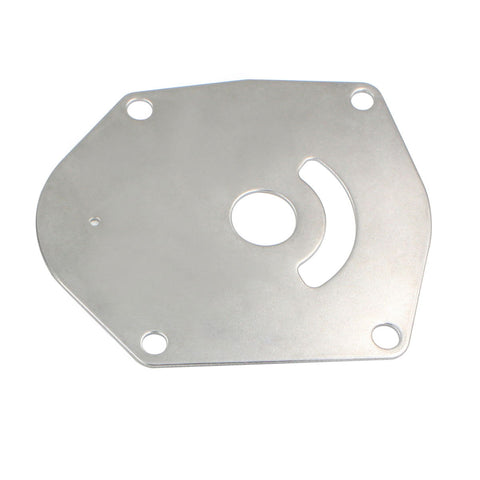 photo silver hexagonal metal plate 821354a2 for mercury 25 50 hp with central hole crescent cut-out and three smaller holes