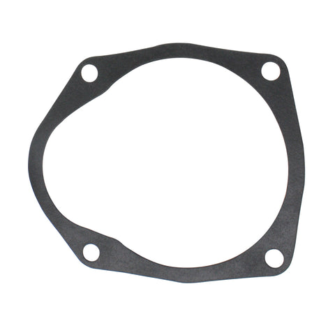 photo of JLM Marine water pump impeller kit 821354a2 gasket, dark gray rubber, four circular mounting holes, white background