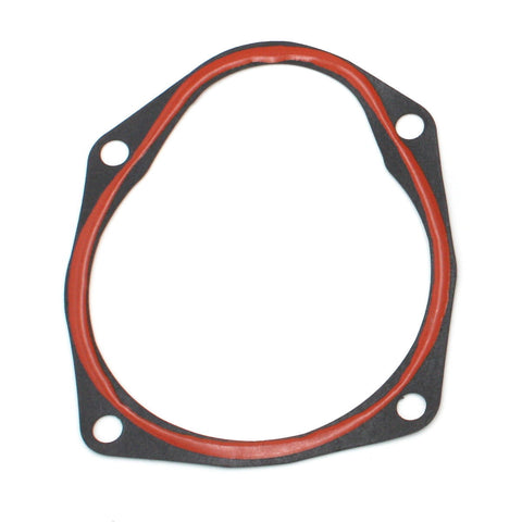 photo of JLM Marine water pump impeller kit 47-43026q06, dark gray gasket with red circular seal, three holes