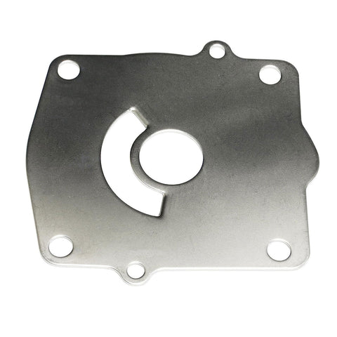 water pump impeller kit 6g5-w0078 jlm marine stainless steel plate with circular and c-shaped cutout and mounting holes