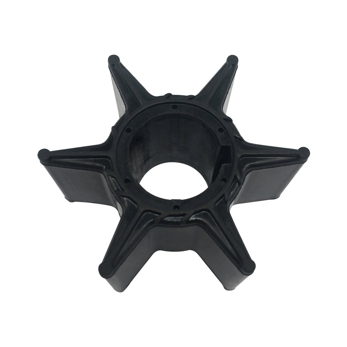 black impeller kit 692-w0078-00 for yamaha 60-90 hp engines, star-shaped with six flexible blades and central hub