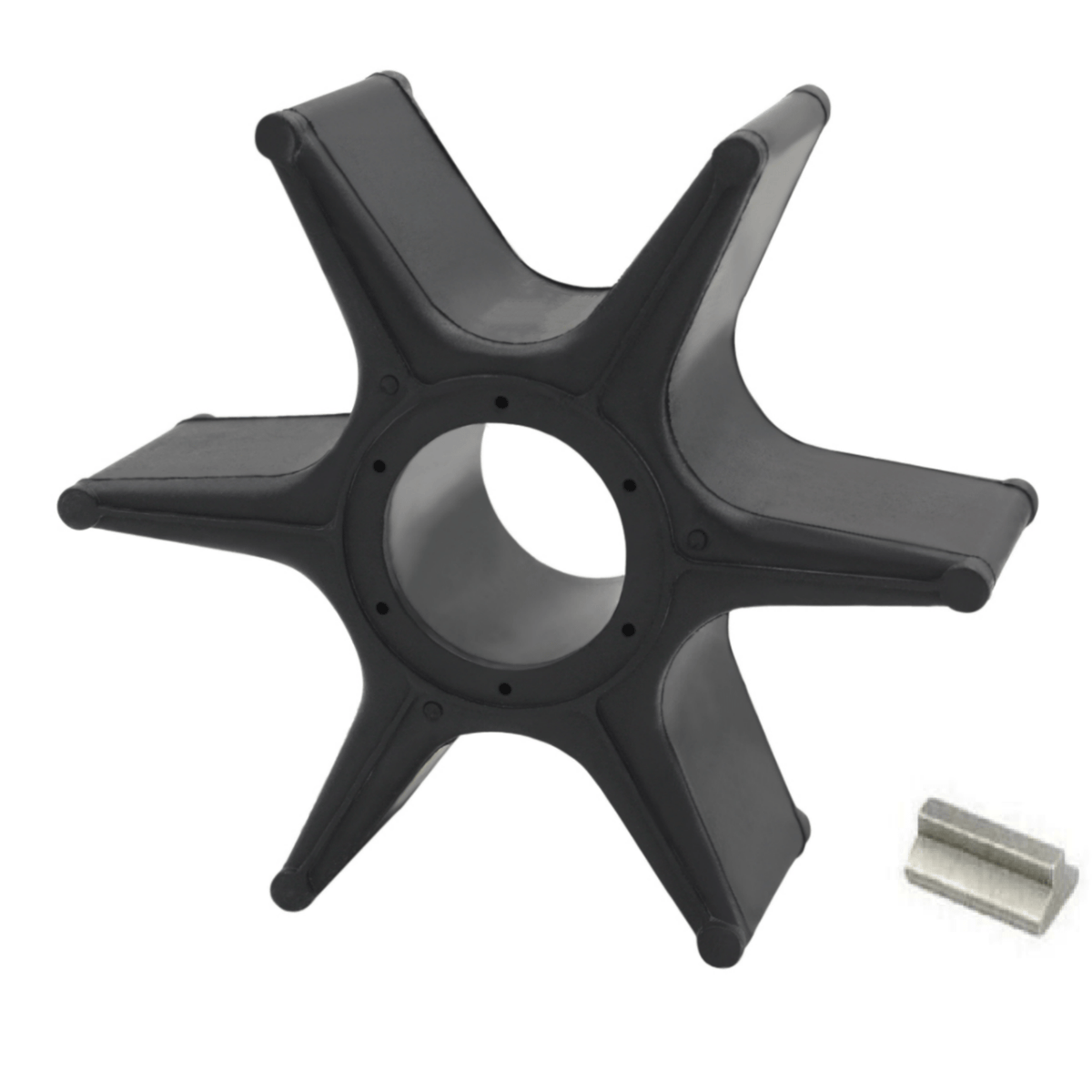 photo: jlm marine water pump impeller for honda 75-150 hp 19210-zw1-b04 black six-bladed rubber with spline