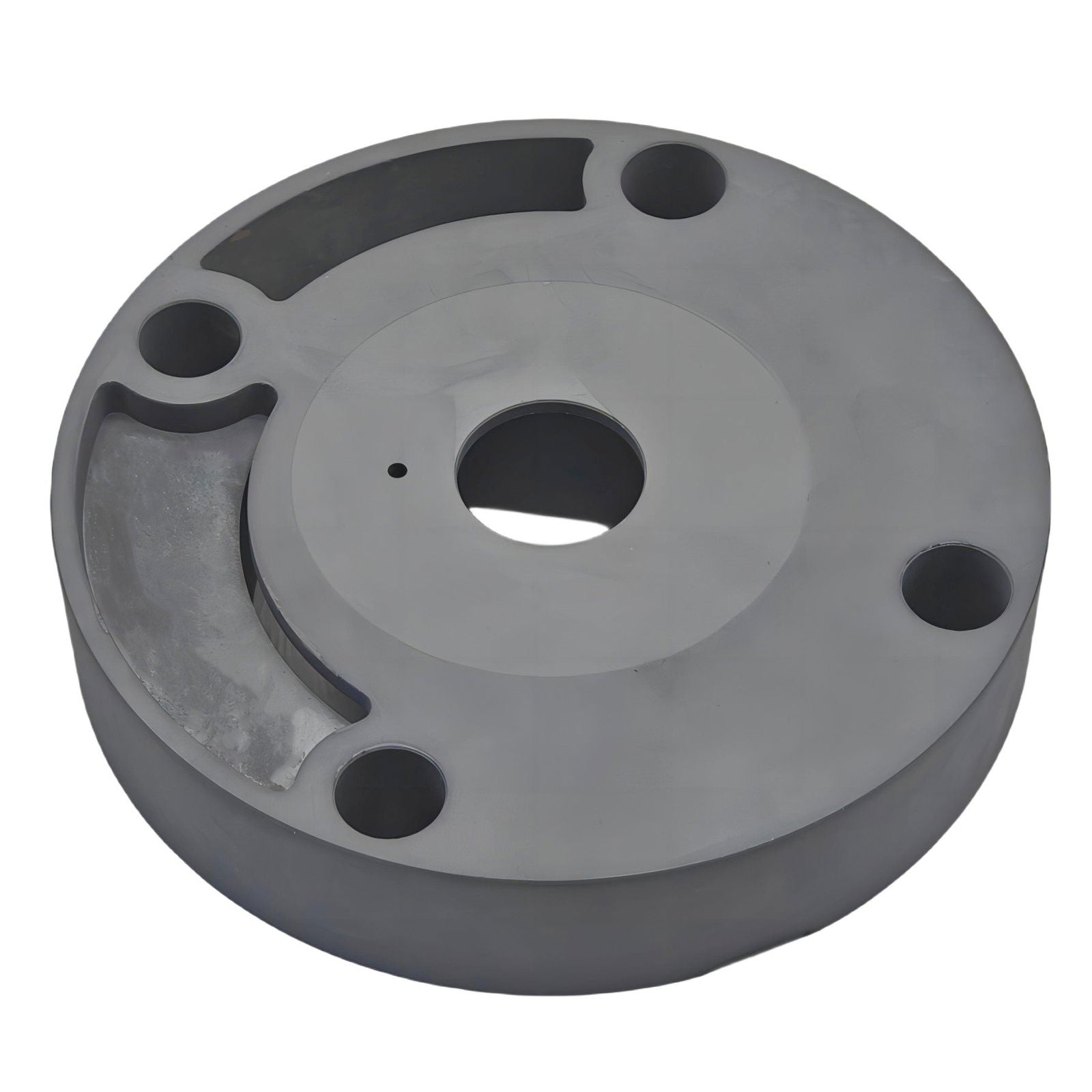 photo water pump repair kit for omc stringer 983218 gray circular component with central opening three holes and a recessed area