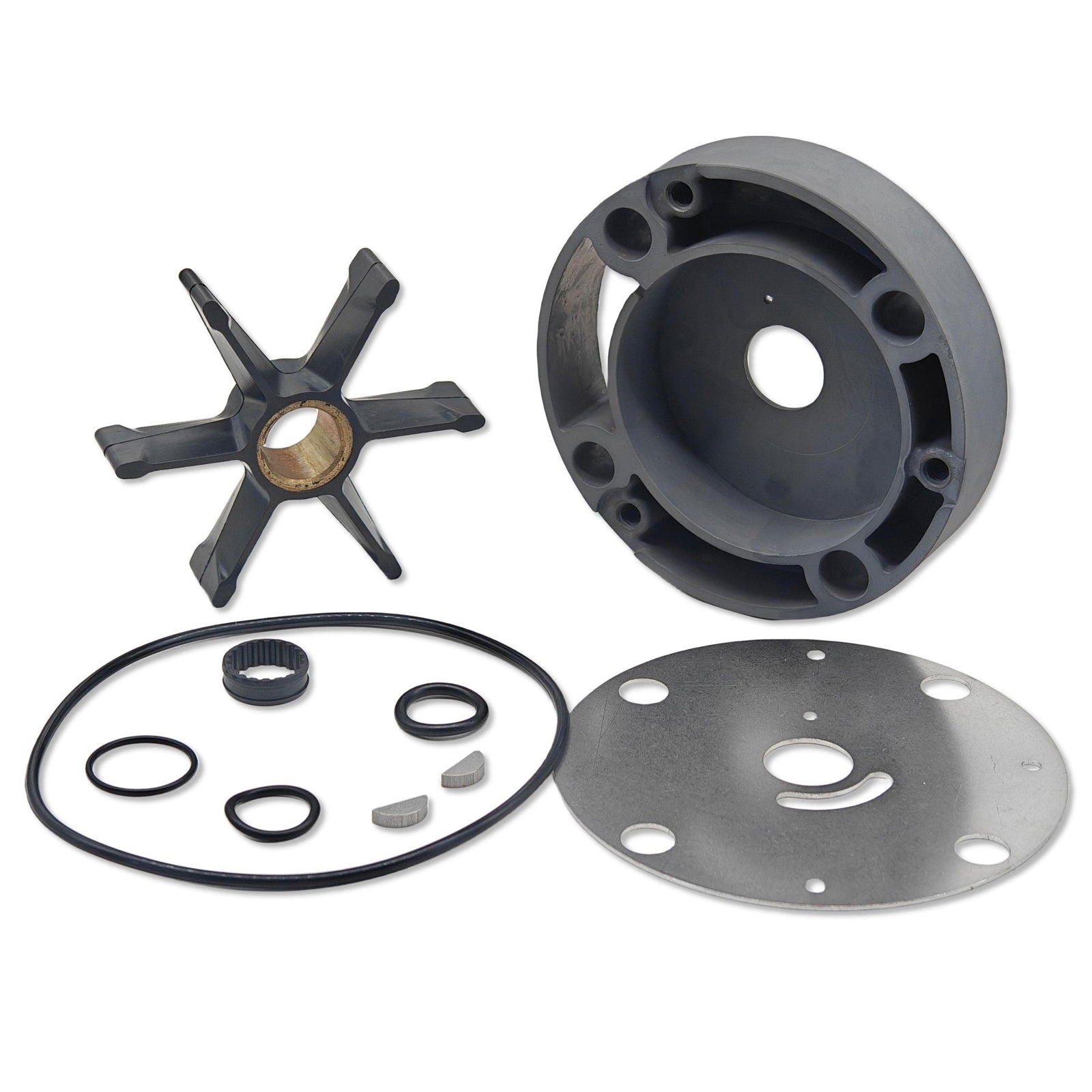 jlm marine water pump repair kit for omc stringer drives 983218 with impeller housing seal kit and drive keys