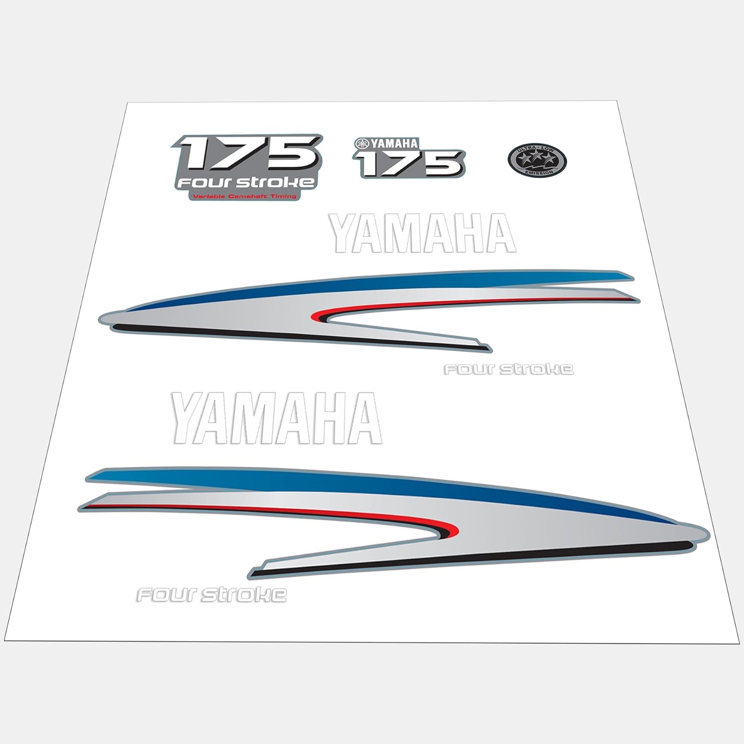 Yamaha 175 HP Outboards Motor Top Cowl Cove Decal Sticker Kit - JLM Marine - JLM Marine Boat Parts Limited