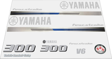 Yamaha 300 HP Outboards Motor Top Cowl Cove Decal Sticker Kit - JLM Marine - JLM Marine Boat Parts Limited