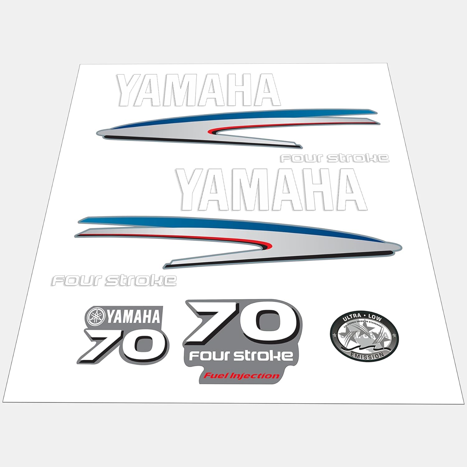 Yamaha 70 HP Outboards Motor Top Cowl Cove Decal Sticker Kit - JLM Marine - JLM Marine Boat Parts Limited