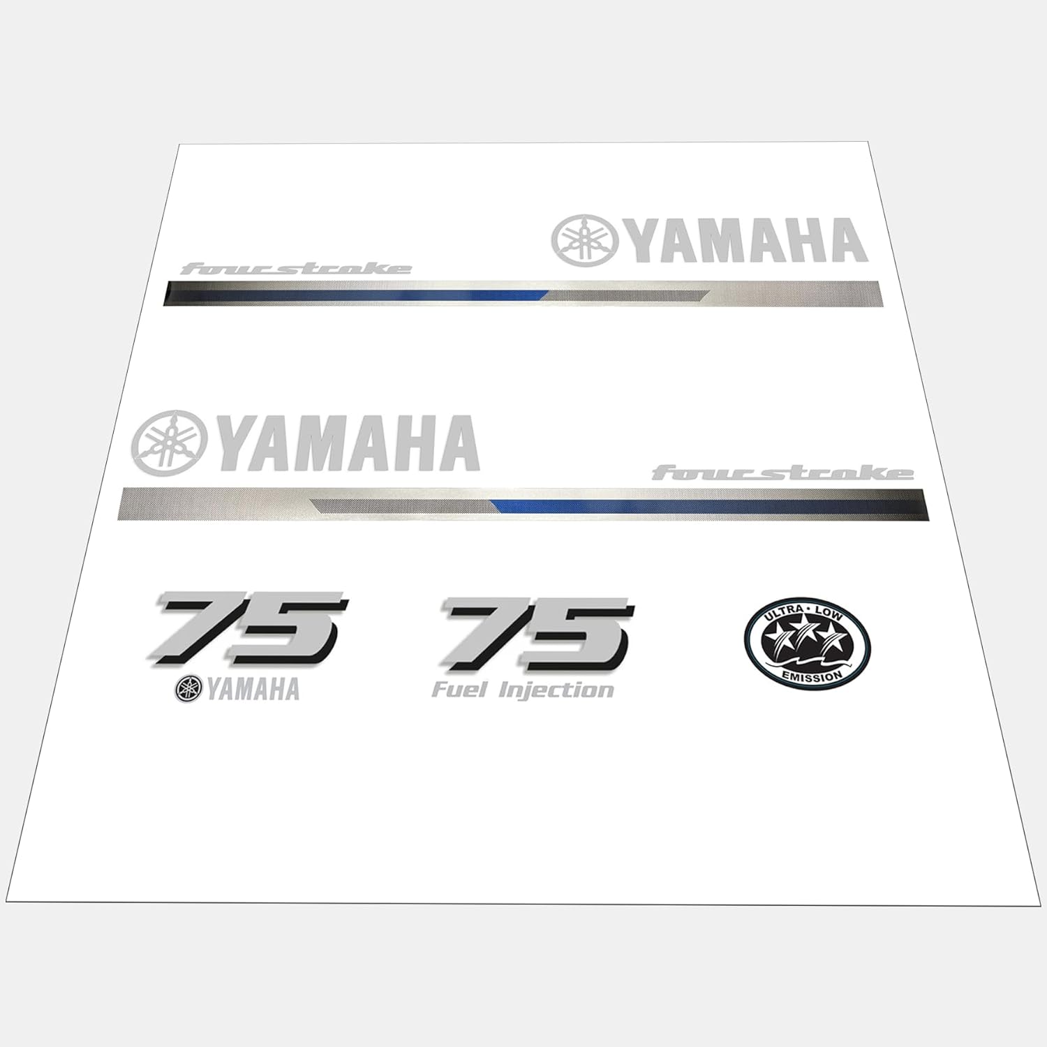 Yamaha 75 HP Outboards Motor Top Cowl Cove Decal Sticker Kit - JLM Marine - JLM Marine Boat Parts Limited