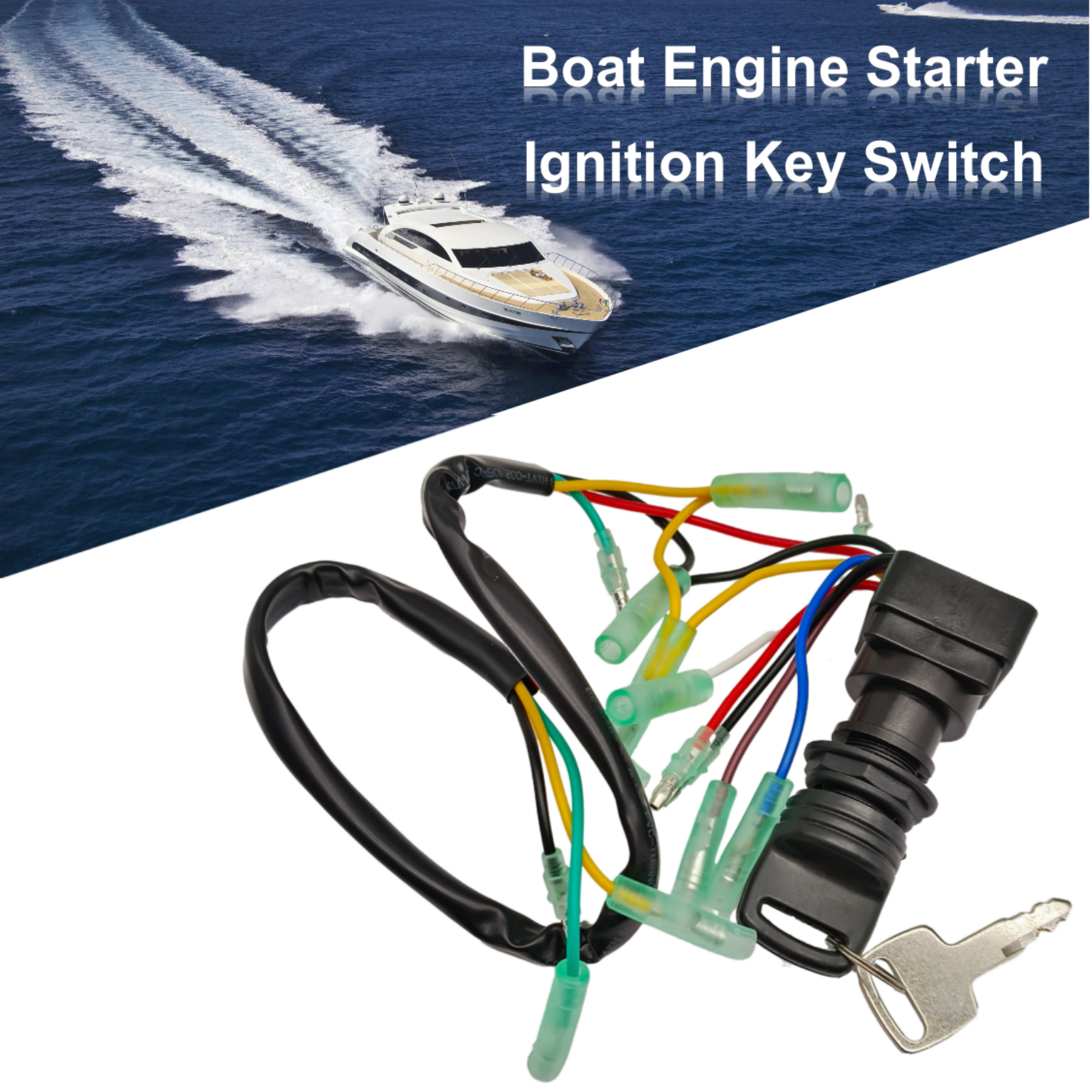 Ignition Switch Key for Yamaha 2 & 4 Stroke 6-300 HP Outboard Motors 703-82510-43-00 JLM Marine