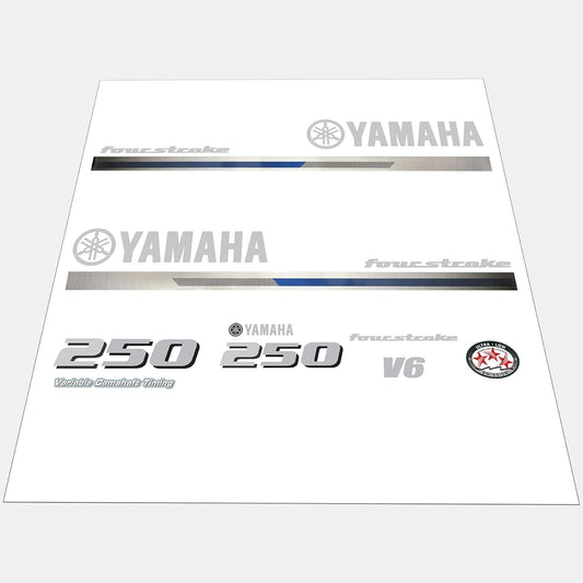 Yamaha 250 HP Outboards Motor Top Cowl Cove Decal Sticker Kit - JLM Marine - JLM MARINE