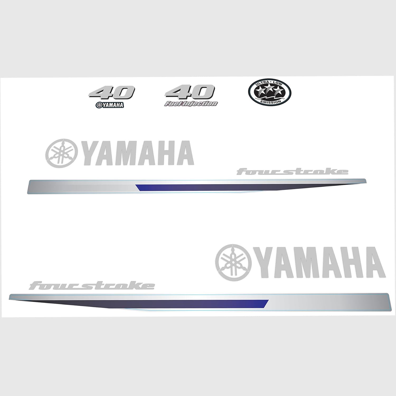 Yamaha 40 HP Outboards Motor Top Cowl Cove Decal Sticker Kit - JLM Marine - JLM Marine Boat Parts Limited
