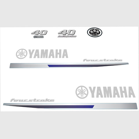 Yamaha 40 HP Outboards Motor Top Cowl Cove Decal Sticker Kit - JLM Marine - JLM Marine Boat Parts Limited