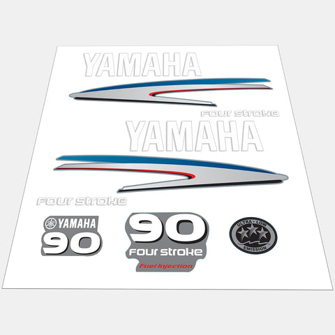 Yamaha 90 HP Outboards Motor Top Cowl Cove Decal Sticker Kit - JLM Marine - JLM Marine Boat Parts Limited