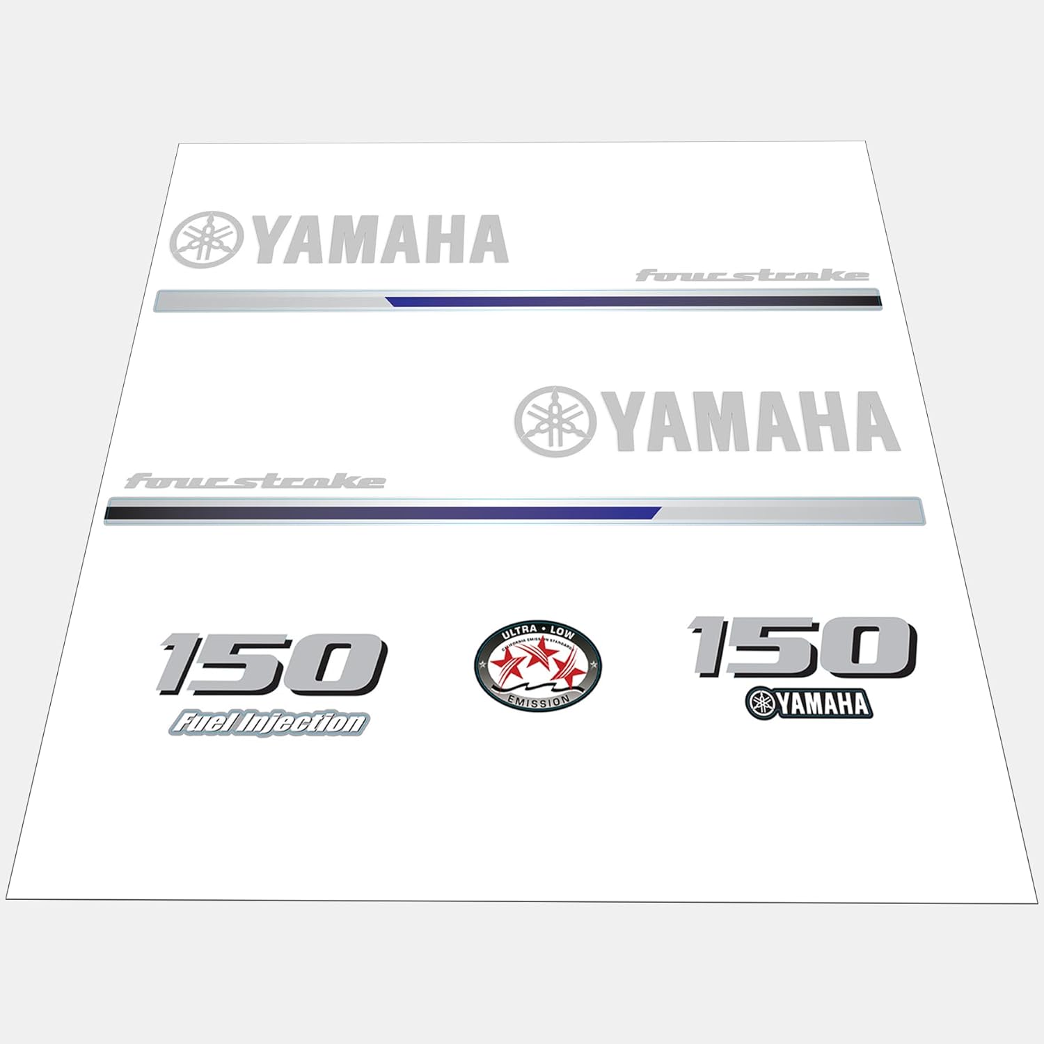 Yamaha 150 HP Outboards Motor Top Cowl Cove Decal Sticker Kit - JLM Marine - JLM Marine Boat Parts Limited