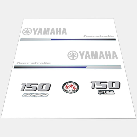 Yamaha 150 HP Outboards Motor Top Cowl Cove Decal Sticker Kit - JLM Marine - JLM Marine Boat Parts Limited