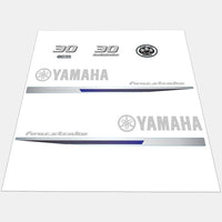 Yamaha 30 HP Outboards Motor Top Cowl Cove Decal Sticker Kit - JLM Marine - JLM MARINE