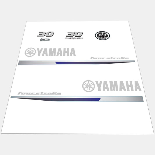 Yamaha 30 HP Outboards Motor Top Cowl Cove Decal Sticker Kit - JLM Marine - JLM MARINE