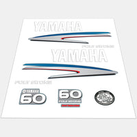 Yamaha 60 HP Outboards Motor Top Cowl Cove Decal Sticker Kit - JLM Marine - JLM MARINE
