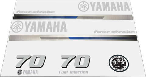 Yamaha 70 HP Outboards Motor Top Cowl Cove Decal Sticker Kit - JLM Marine - JLM Marine Boat Parts Limited