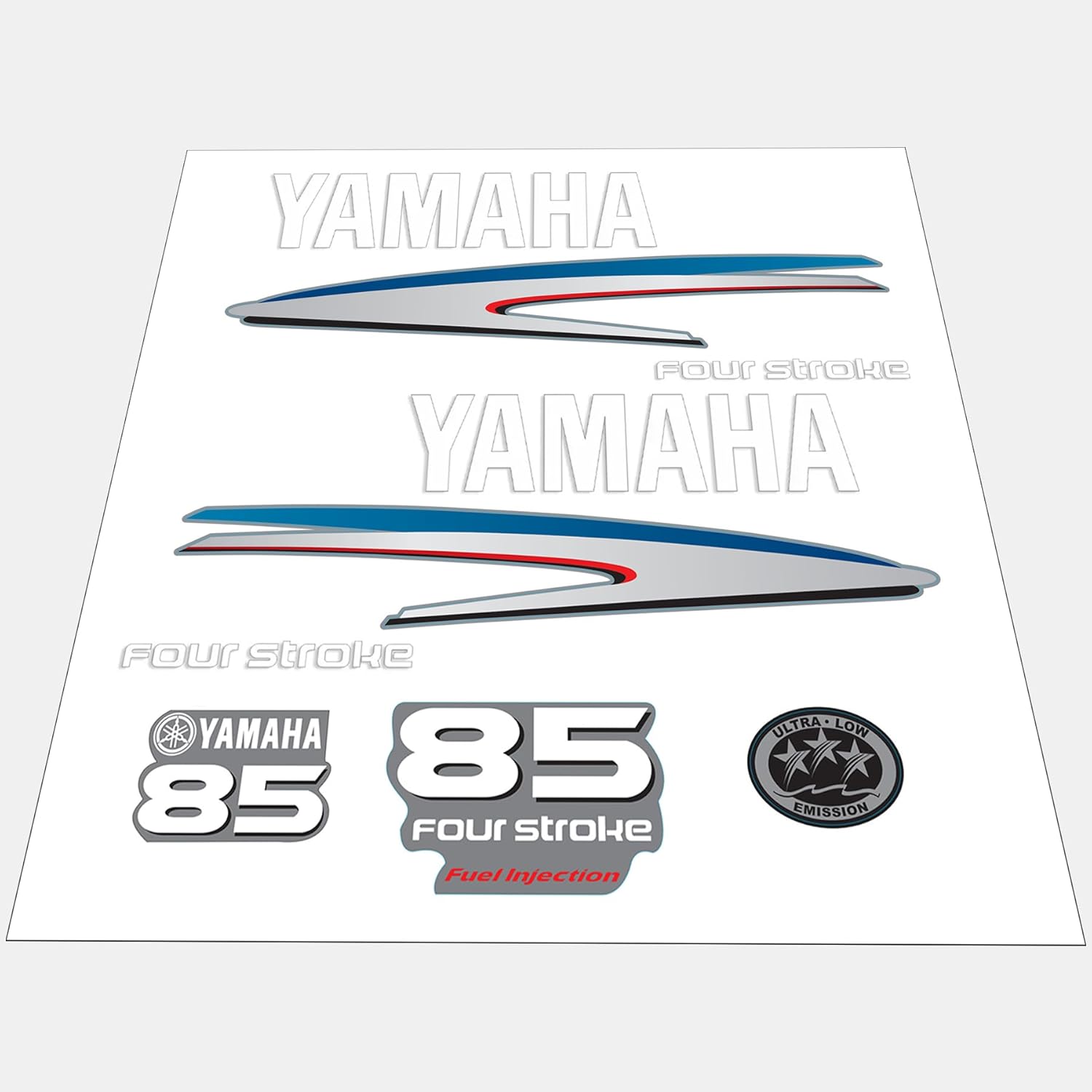 Yamaha 85 HP Outboards Motor Top Cowl Cove Decal Sticker Kit - JLM Marine - JLM Marine Boat Parts Limited