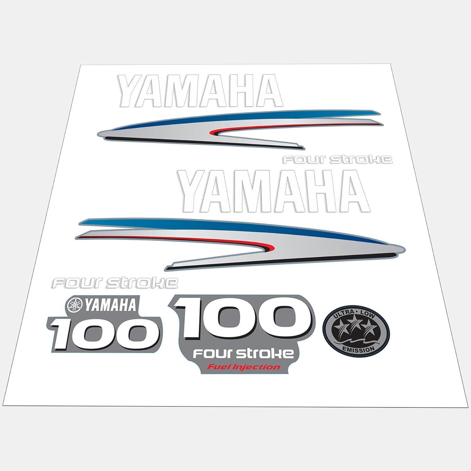 Yamaha 100 HP Outboards Motor Top Cowl Cove Decal Sticker Kit - JLM Marine - JLM Marine Boat Parts Limited