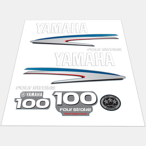 Yamaha 100 HP Outboards Motor Top Cowl Cove Decal Sticker Kit - JLM Marine - JLM Marine Boat Parts Limited