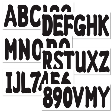 3" Marine Boat Black Sticker Decals – A-Z Letters & 0-9 Numbers for Boats & PWC