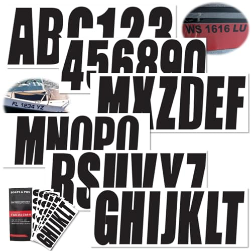 Boat Registration Numbers & Letters Stickers – Fits Multiple Boat Types ...