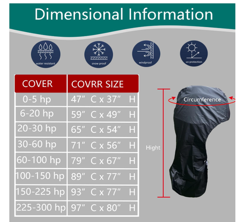 Outboard Motor Cover – Fits Mercury, Honda, Yamaha & Suzuki (250-300 HP)