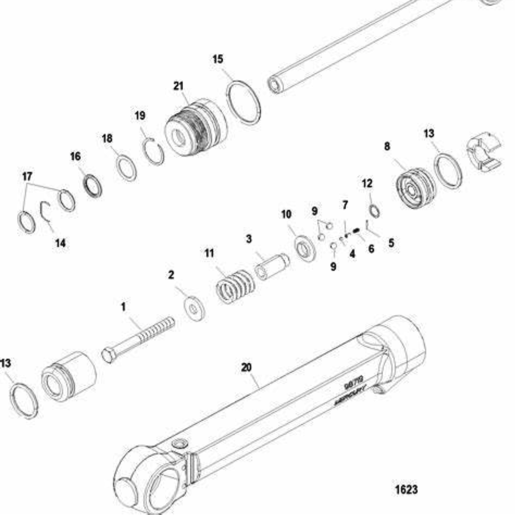 Trim Cylinder Seal Kit for MerCruiser R MR Alpha One Gen II and Bravo         25-87400A2