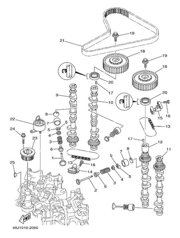 Timing Belt for Yamaha F200, LF200, F225, LF225 (2002-2010) (69J-46241-00) - JLM MARINE