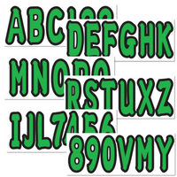 3-Inch Green Marine Boat Letter & Number Sticker Set – Fits All Watercraft (4 Sets, A-Z & 0-9)