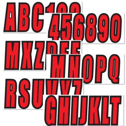 3" Red Marine Boat Registration Stickers – Fits Multiple Personal Watercraft