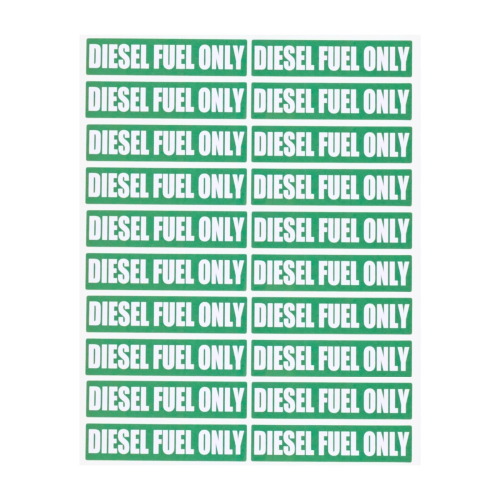 Diesel Fuel Only Sticker Set – Fits Marine & Automotive Equipment (20 Pack, 0.75" x 3.25")