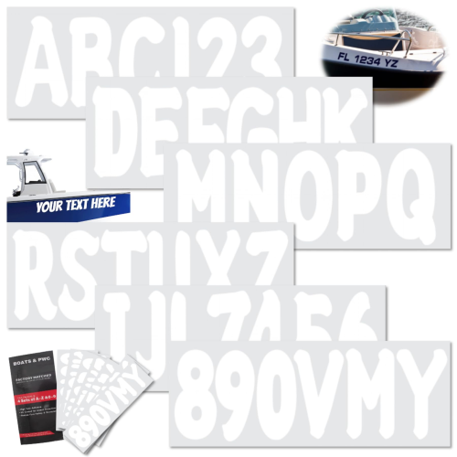 Boat Registration Number & Letter Stickers – Fits All Watercraft (Replaces OEM Identification Decals)
